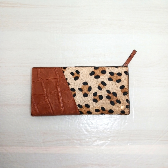 None Handbags - Faux Leather & Animal Print Wallet